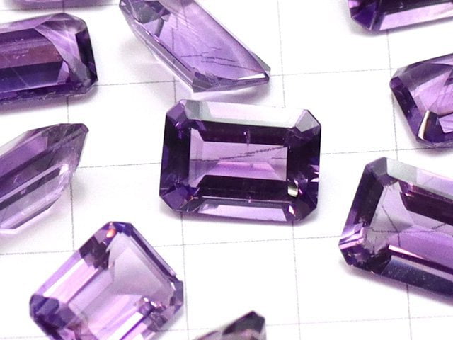 [Video]High Quality Amethyst AAA Loose stone Rectangle Faceted 14x10mm 2pcs