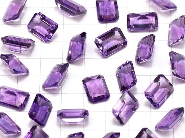 [Video]High Quality Amethyst AAA Loose stone Rectangle Faceted 14x10mm 2pcs