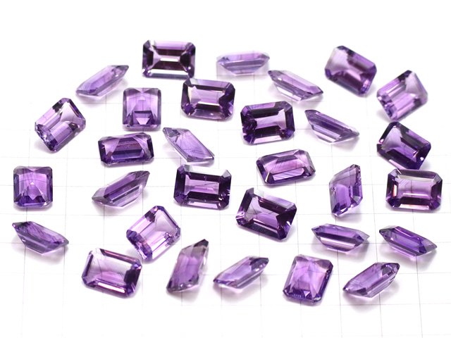 [Video] High Quality Amethyst AAA Undrilled Rectangle Faceted 14x10mm 2pcs