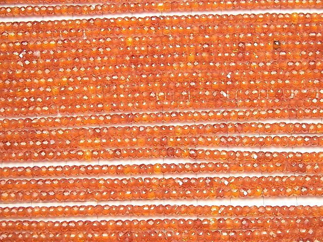[Video] High Quality! Cubic Zirconia AAA Faceted Button Rondelle 3x3x2mm [Red Orange] 1strand beads (aprx.15inch / 36cm)