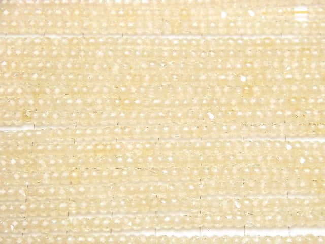 [Video] High Quality! Cubic Zirconia AAA Faceted Button Rondelle 3x3x2mm [Light Yellow] 1strand beads (aprx.15inch / 36cm)