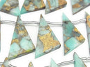 [Video] Copper Amazonite Flat Triangle half or 1strand (8pcs )