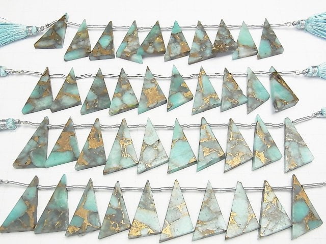 [Video] Copper Amazonite Flat Triangle 25x15mm half or 1strand (10pcs)