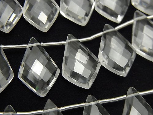 Crystal Quartz, Diamond Gemstone Beads