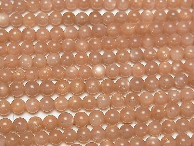 [Video] Orange Moonstone AAA Round 6mm half or 1strand beads (aprx.15inch / 37cm)