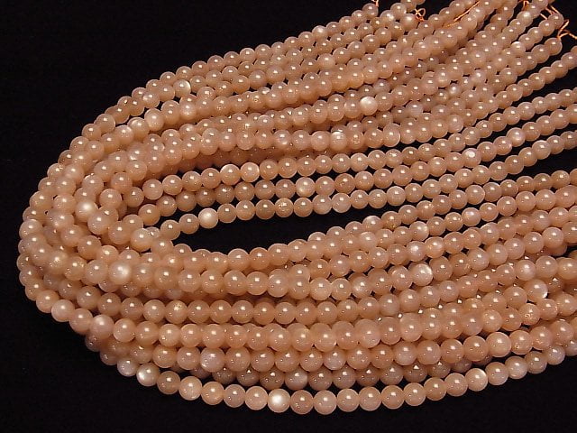 [Video] Orange Moonstone AAA Round 6mm half or 1strand beads (aprx.15inch / 37cm)