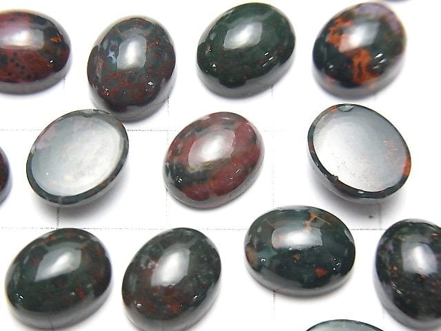 [Video] Bloodstone Oval Cabochon 10x8mm 5pcs