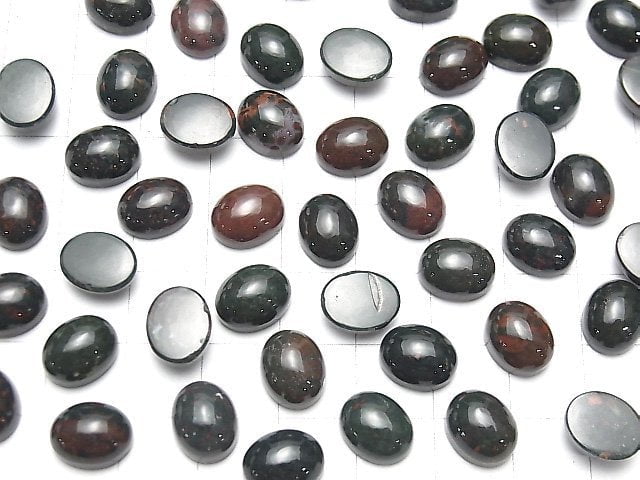 [Video] Bloodstone Oval Cabochon 10x8mm 5pcs