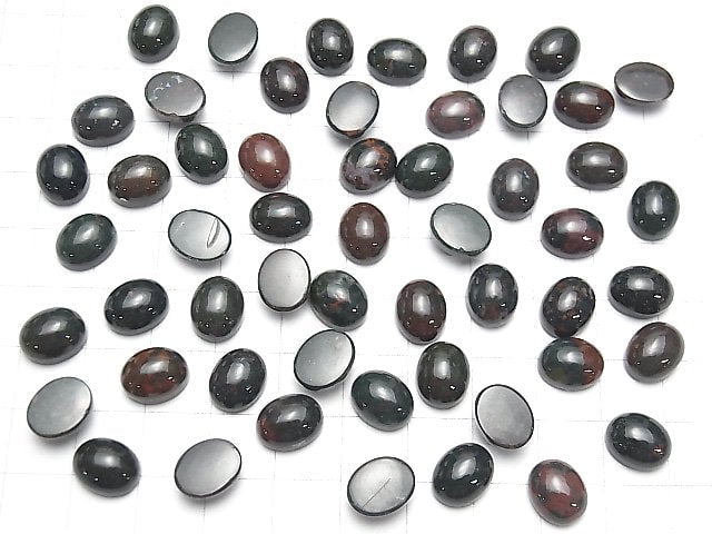 [Video] Bloodstone Oval Cabochon 10x8mm 5pcs