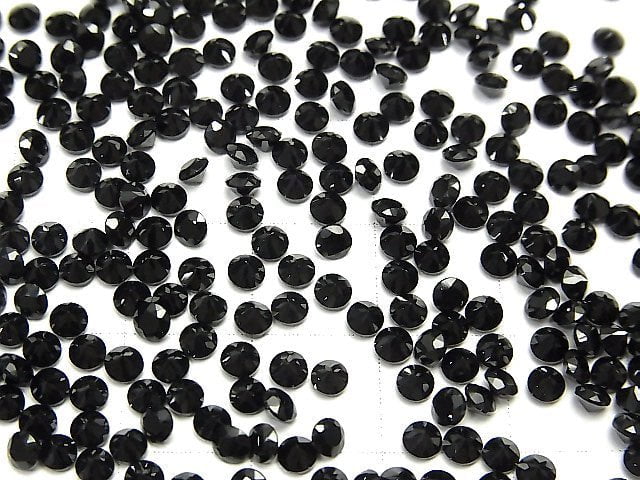 [Video] High Quality Black Spinel AAA Undrilled Round Faceted 3x3mm 10pcs