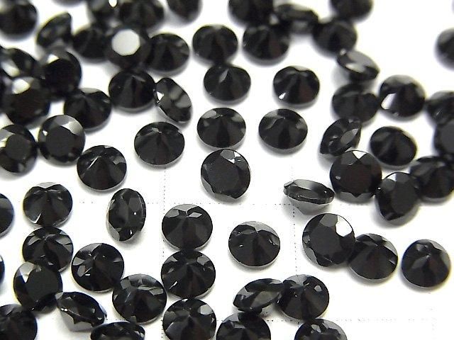 高品質黑色尖晶石 AAA 裸石 圓形刻面 4x4mm 10顆
