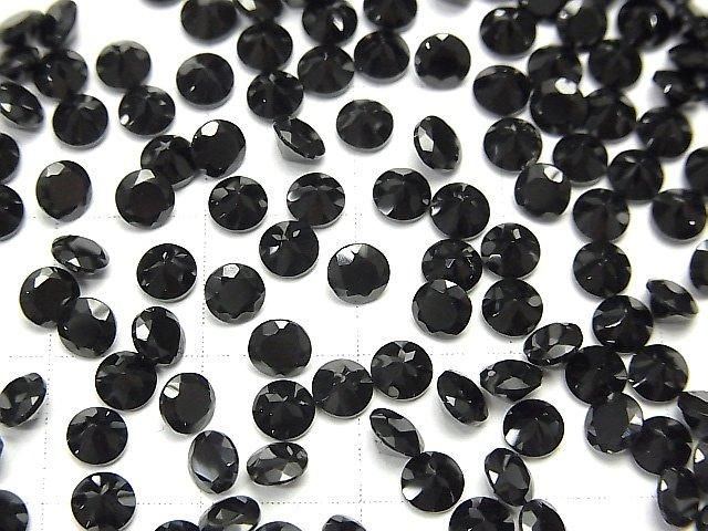 Spinelle noire de haute qualité AAA Pierre libre ronde facettée 4x4mm 10 pièces