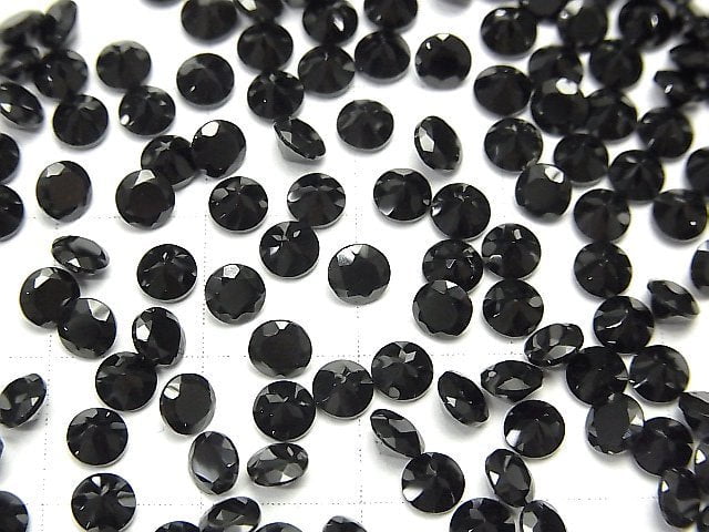 [Video]High Quality Black Spinel AAA Loose stone Round Faceted 4x4mm 10pcs