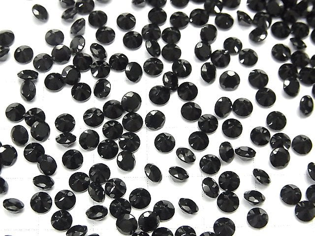 [Video]High Quality Black Spinel AAA Loose stone Round Faceted 4x4mm 10pcs