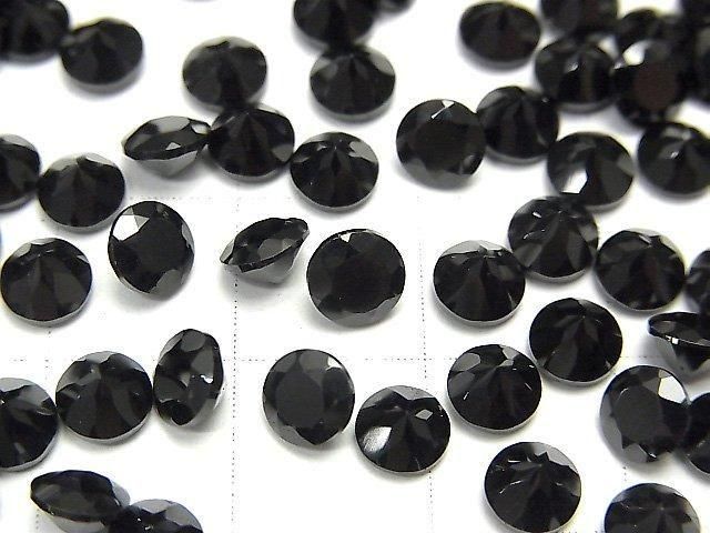 高品質黑色尖晶石 AAA 裸石圓形刻面 5x5mm 5顆