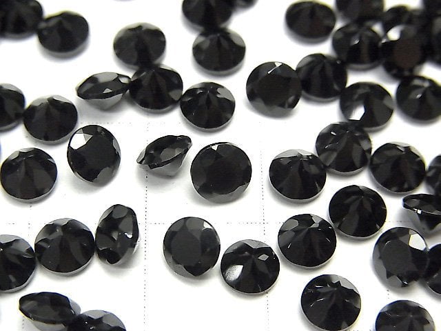 [Video] High Quality Black Spinel AAA Undrilled Round Faceted 5x5mm 5pcs