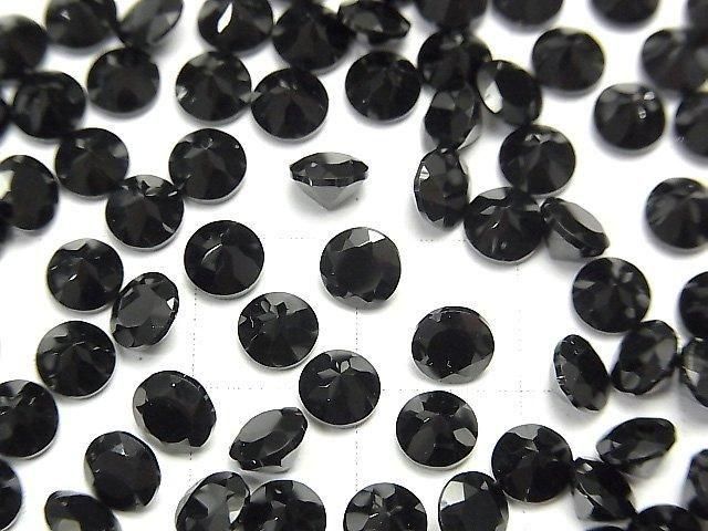 高品質黑色尖晶石 AAA 裸石圓形刻面 5x5mm 5顆