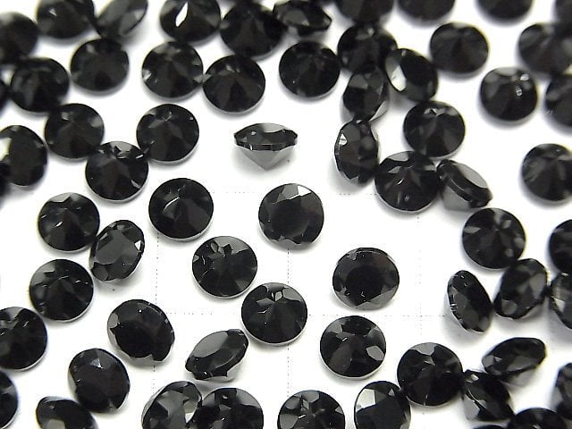 [Video] High Quality Black Spinel AAA Undrilled Round Faceted 5x5mm 5pcs