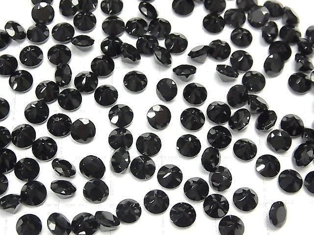 高品質黑色尖晶石 AAA 裸石圓形刻面 5x5mm 5顆