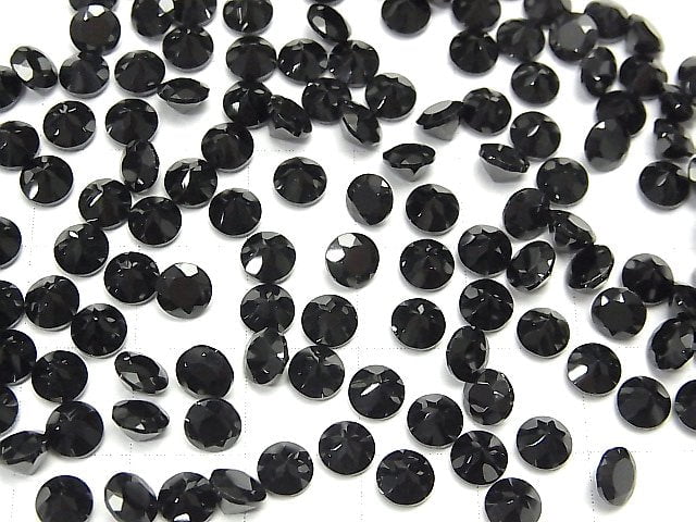 [Video] High Quality Black Spinel AAA Undrilled Round Faceted 5x5mm 5pcs