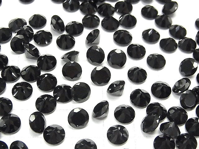 [Video] High Quality Black Spinel AAA Undrilled Round Faceted 7x7mm 5pcs