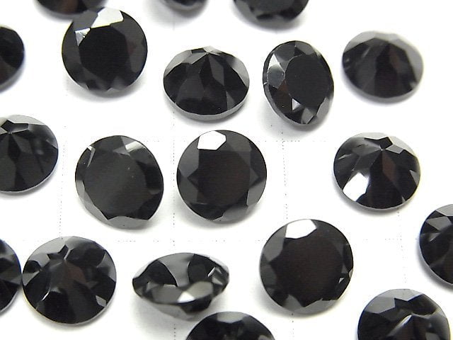 [Video]High Quality Black Spinel AAA Loose stone Round Faceted 8x8mm 5pcs