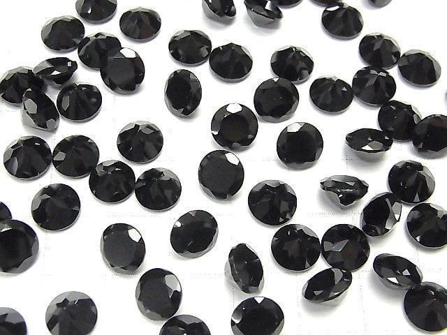 [Video]High Quality Black Spinel AAA Loose stone Round Faceted 8x8mm 5pcs