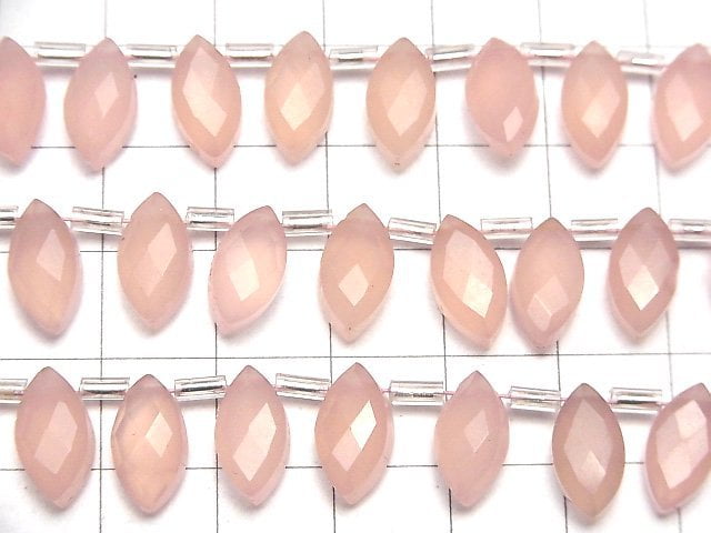 [Video]Pink Chalcedony AAA Marquise Brio Red cut 12x6mm 1strand (12pcs )