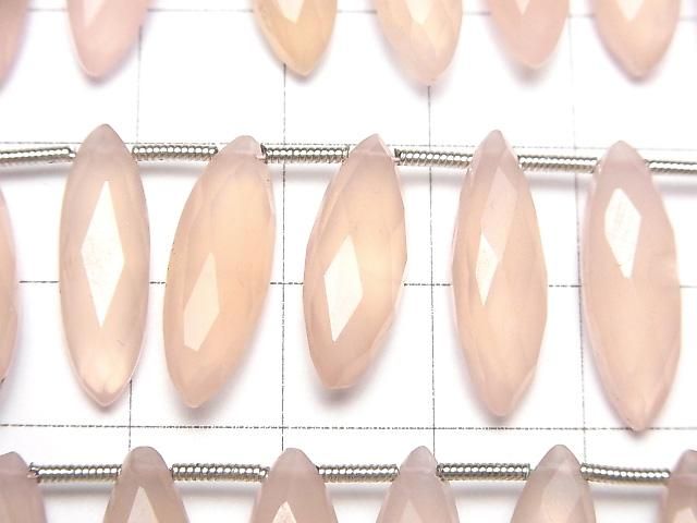 [Video] Pink Chalcedony AAA Faceted Marquise 20x6mm 1 Strand (12pcs)