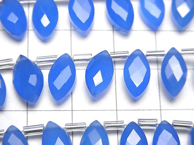 [Video]Blue Chalcedony AAA Marquise Brio Red cut 12x6mm 1strand (12pcs )