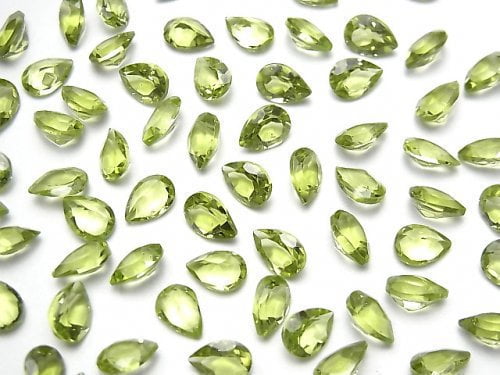 Pear Shape, Peridot, Undrilled (No Hole) Gemstone Beads