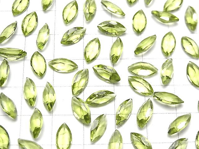 [Video] High Quality Peridot AAA Undrilled Marquise Faceted 10x5mm 5pcs