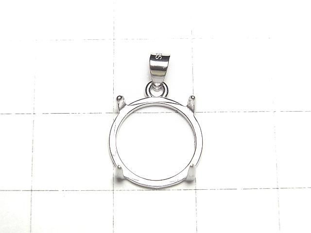 [Video] Silver925 Pendant Frame Round 12mm Rhodium Plated 1pc