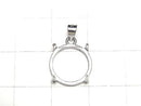 [Video]Silver925 Pendant Frame Round 12mm Rhodium Plated 1pc