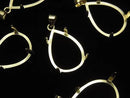 [Video] Silver925 Pendant Frame Pear Shape 18x13mm Hairline 18KGP 1pc