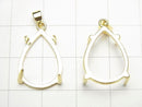 [Video] Silver925 Pendant Frame Pear Shape 18x13mm Hairline 18KGP 1pc