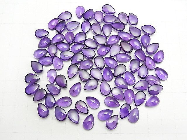 High Quality Amethyst AA++ Pear shape  Cabochon 12x8mm 5pcs