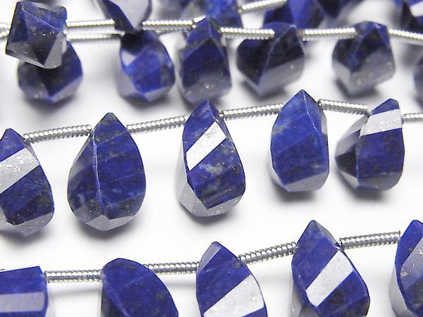 Drop, Faceted Briolette, Lapis lazuli, Twist Gemstone Beads