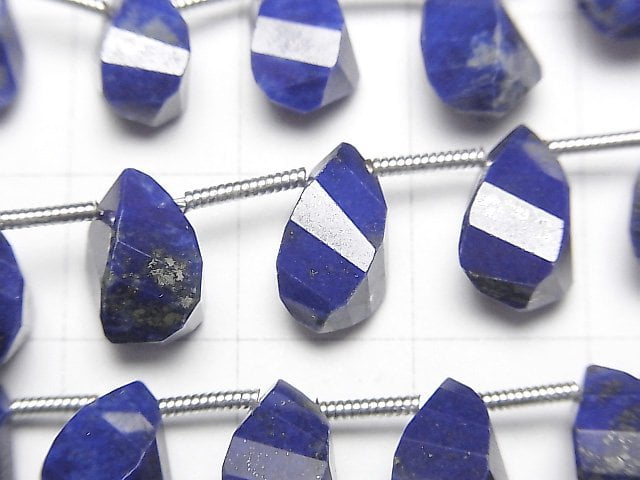 [Video] High Quality Lapislazuli AAA- Drop 4Faceted Twist Faceted Briolette half or 1strand (20pcs)