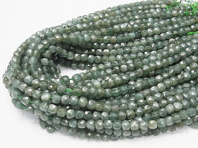 [Video] High Quality! Green Apatite AA+ Cube Shape 6x6x6mm 1strand beads (aprx.15inch / 36cm)