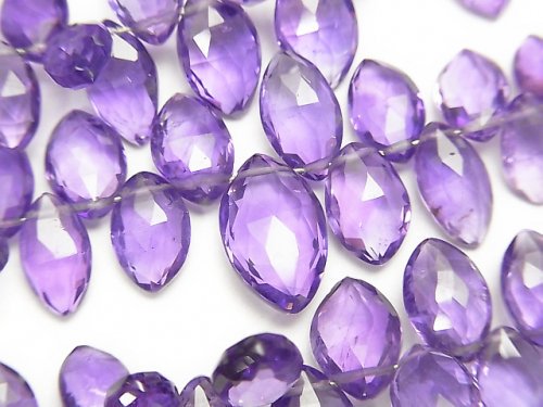 Amethyst, Faceted Briolette, Marquise Gemstone Beads