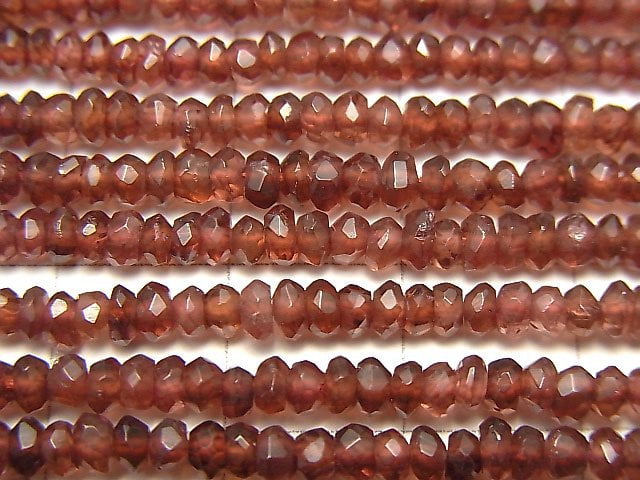 [Video] India Garnet AAA Faceted Button Roundel 1strand beads (aprx.14inch / 34cm)