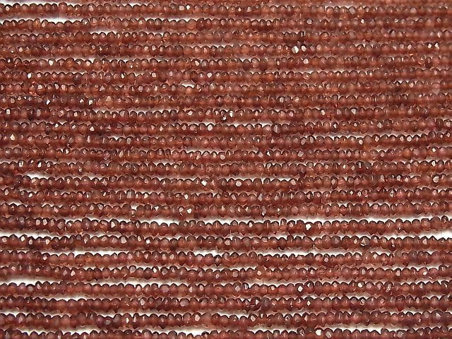 [Video] India Garnet AAA Faceted Button Rondelle 1strand beads (aprx.14inch / 34cm)