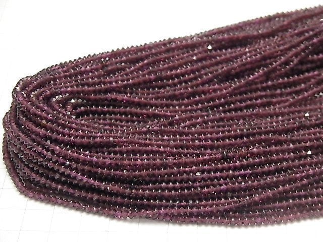 [Video] High Quality! Rhodolite Garnet AAA- Abacus Round Cut 3x3x2mm 1strand beads (aprx.15inch / 36cm)