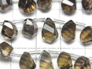 [Video]High Quality Smoky Quartz AAA Drop 4Faceted Twist Faceted Briolette half or 1strand beads (aprx.7inch/17cm)