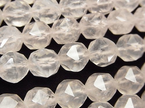 Faceted Round, Rose Quartz, Star Gemstone Beads