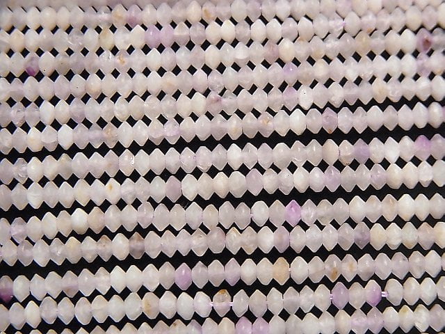 [Video] High Quality! Nigeria Kunzite AA Abacus Round Cut 3x3x1.5mm 1strand beads (aprx.15inch / 36cm)