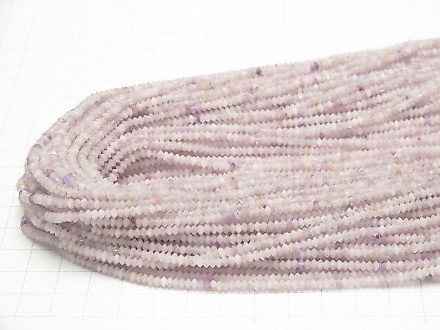 [Video] High Quality! Nigeria Kunzite AA Abacus Round Cut 3x3x1.5mm 1strand beads (aprx.15inch / 36cm)