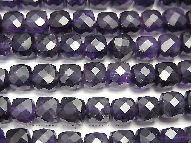 [Video] High Quality! Amethyst AA++ Cube Shape 6x6x6mm half or 1strand beads (aprx.15inch / 37cm)