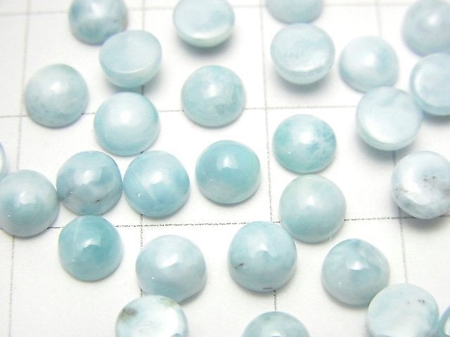 [Video] Larimar Pectolite AA++ Round Cabochon 5x5mm 5pcs